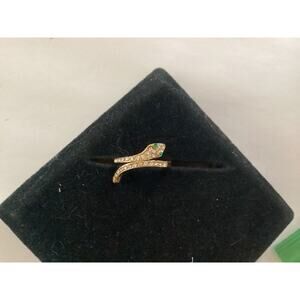 4062 NWOT CZ Golddtone Snake Spiral Ring Wrap Size 8